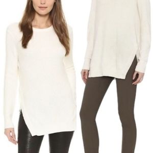 Equipment Femme Rei Side Snap Robbed Sweater Tunic Ivory Medium
